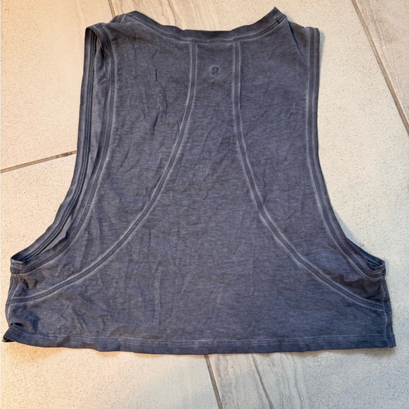 Lululemon Blue Cropped Muscle Tank - Picture 2 of 3